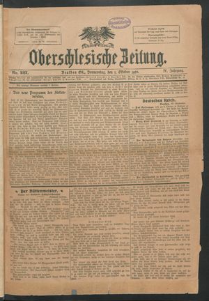 Oberschlesische Zeitung vom 01.10.1908