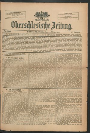 Oberschlesische Zeitung on Oct 4, 1908