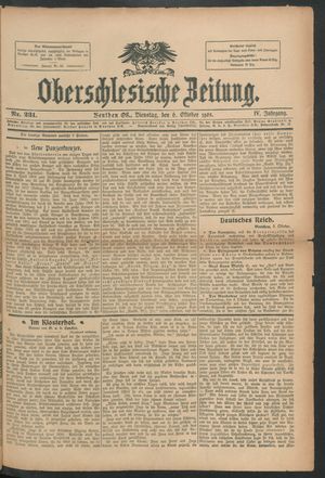 Oberschlesische Zeitung vom 06.10.1908