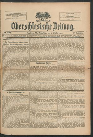 Oberschlesische Zeitung vom 08.10.1908