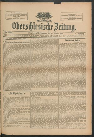 Oberschlesische Zeitung vom 13.10.1908
