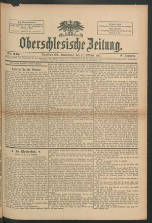 Oberschlesische Zeitung vom 22.10.1908