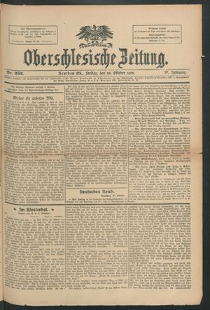 Oberschlesische Zeitung vom 30.10.1908