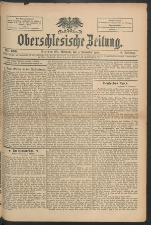 Oberschlesische Zeitung vom 04.11.1908