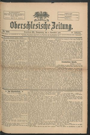 Oberschlesische Zeitung vom 05.11.1908