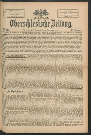 Oberschlesische Zeitung vom 08.11.1908