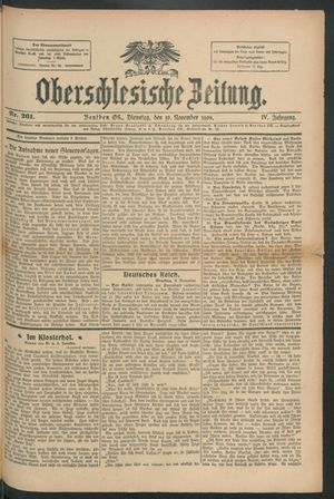 Oberschlesische Zeitung vom 10.11.1908