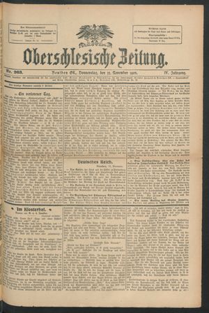 Oberschlesische Zeitung vom 12.11.1908