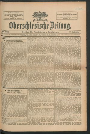 Oberschlesische Zeitung vom 14.11.1908