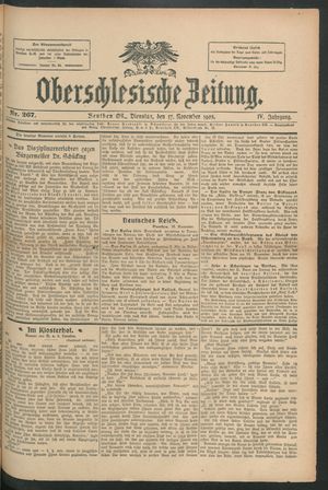 Oberschlesische Zeitung vom 17.11.1908