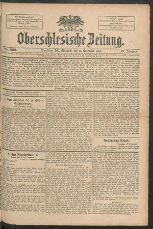 Oberschlesische Zeitung vom 18.11.1908