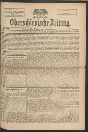 Oberschlesische Zeitung vom 22.11.1908