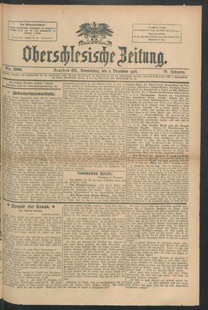 Oberschlesische Zeitung vom 03.12.1908