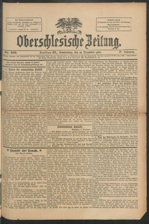 Oberschlesische Zeitung vom 10.12.1908