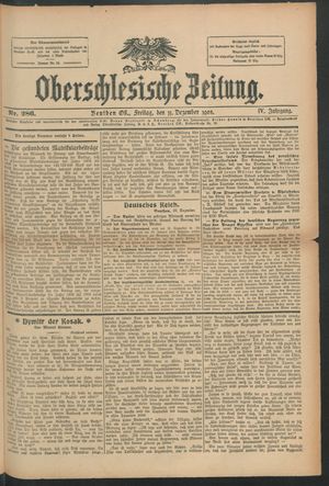 Oberschlesische Zeitung vom 11.12.1908