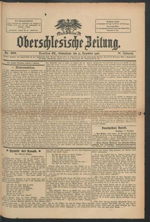 Oberschlesische Zeitung vom 12.12.1908