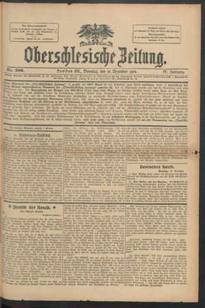 Oberschlesische Zeitung vom 15.12.1908