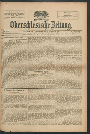 Oberschlesische Zeitung vom 17.12.1908