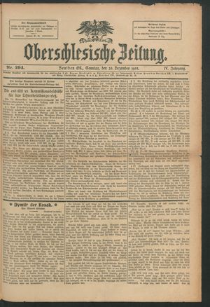 Oberschlesische Zeitung vom 20.12.1908