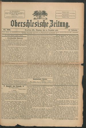 Oberschlesische Zeitung vom 22.12.1908