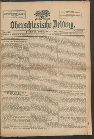 Oberschlesische Zeitung vom 23.12.1908
