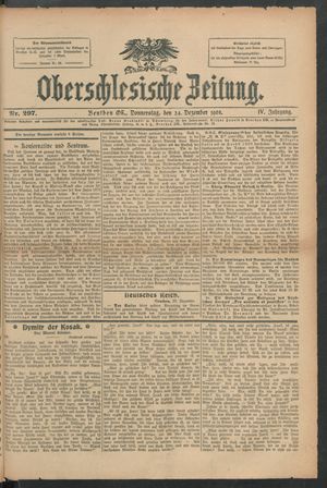 Oberschlesische Zeitung vom 24.12.1908
