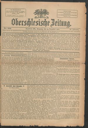 Oberschlesische Zeitung vom 29.12.1908