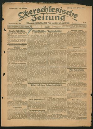 Oberschlesische Zeitung vom 02.10.1922