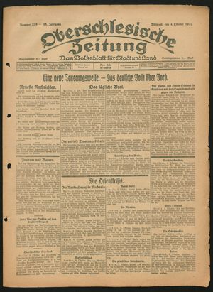 Oberschlesische Zeitung on Oct 4, 1922