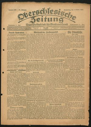 Oberschlesische Zeitung vom 05.10.1922