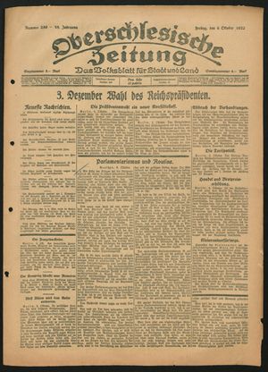 Oberschlesische Zeitung vom 06.10.1922