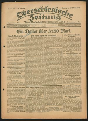 Oberschlesische Zeitung vom 10.10.1922
