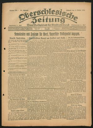 Oberschlesische Zeitung on Oct 11, 1922