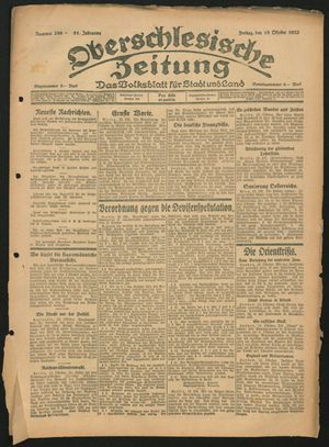 Oberschlesische Zeitung vom 13.10.1922