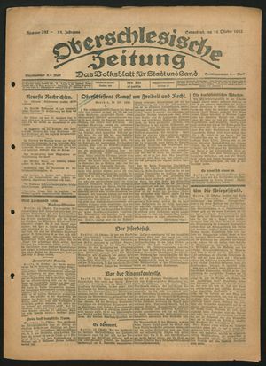 Oberschlesische Zeitung vom 14.10.1922