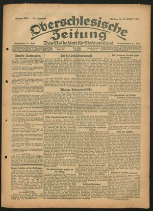 Oberschlesische Zeitung vom 16.10.1922