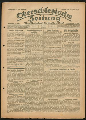 Oberschlesische Zeitung vom 17.10.1922