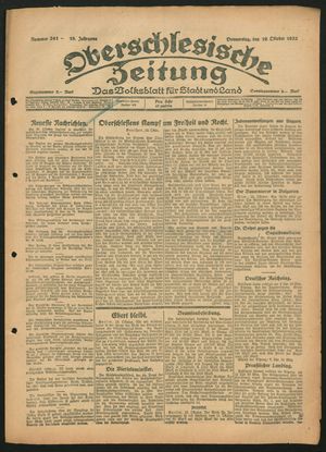 Oberschlesische Zeitung on Oct 19, 1922