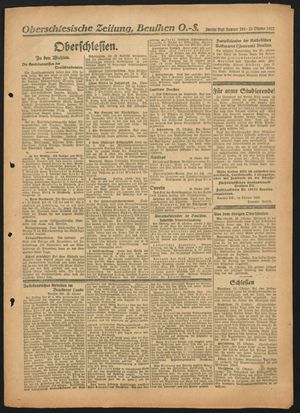 Oberschlesische Zeitung vom 23.10.1922