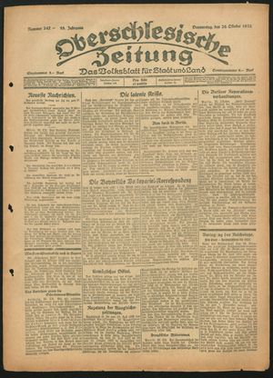 Oberschlesische Zeitung on Oct 26, 1922