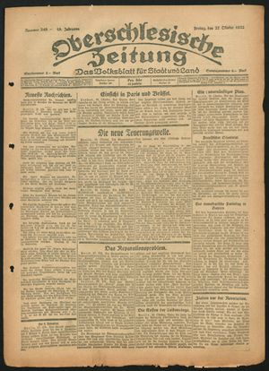 Oberschlesische Zeitung vom 27.10.1922