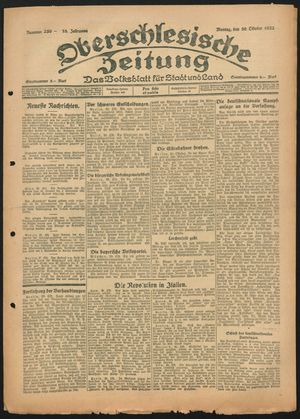 Oberschlesische Zeitung vom 30.10.1922