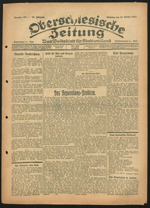 Oberschlesische Zeitung vom 31.10.1922