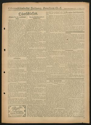 Oberschlesische Zeitung vom 04.11.1922