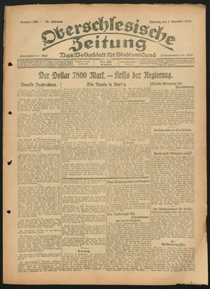 Oberschlesische Zeitung vom 07.11.1922