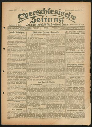 Oberschlesische Zeitung vom 08.11.1922