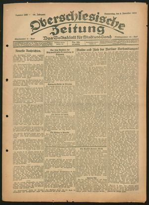 Oberschlesische Zeitung vom 09.11.1922