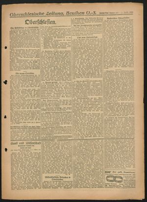 Oberschlesische Zeitung vom 11.11.1922