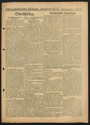 Oberschlesische Zeitung vom 13.11.1922