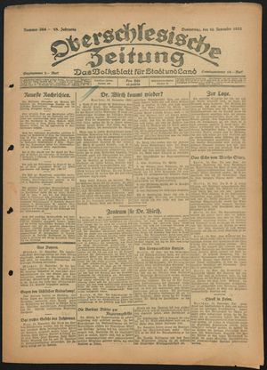 Oberschlesische Zeitung vom 16.11.1922